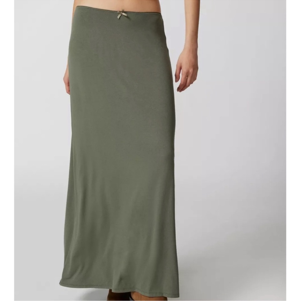 Urban Outfitters Sage Green Maxi Slip Skirt